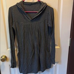 Savi Mom Gray Long Sleeve Hooded Nursing Top Sz Small